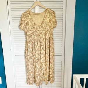 kate quinn Button Front Chicken Midi Dress-XL